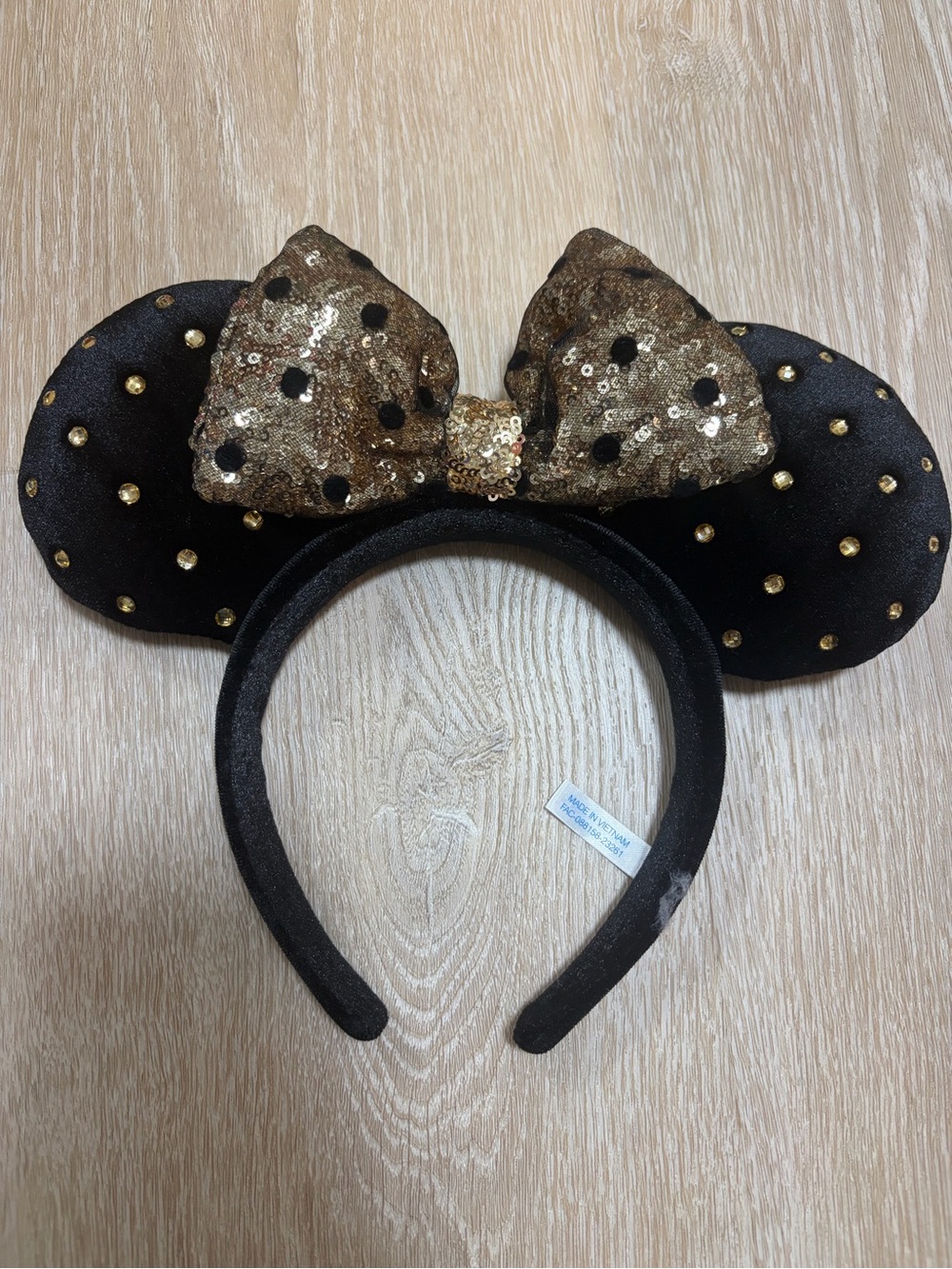 Disney Black and Gold Sequin Mouse Ear Headband